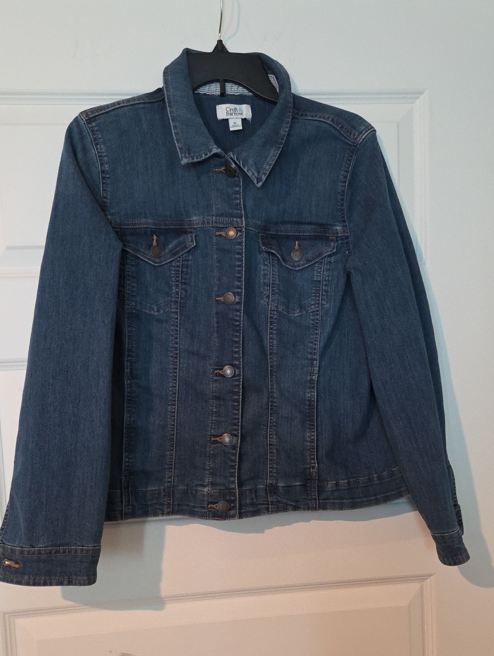 croft & barrow Blue Denim Button-Front Jean Jacket